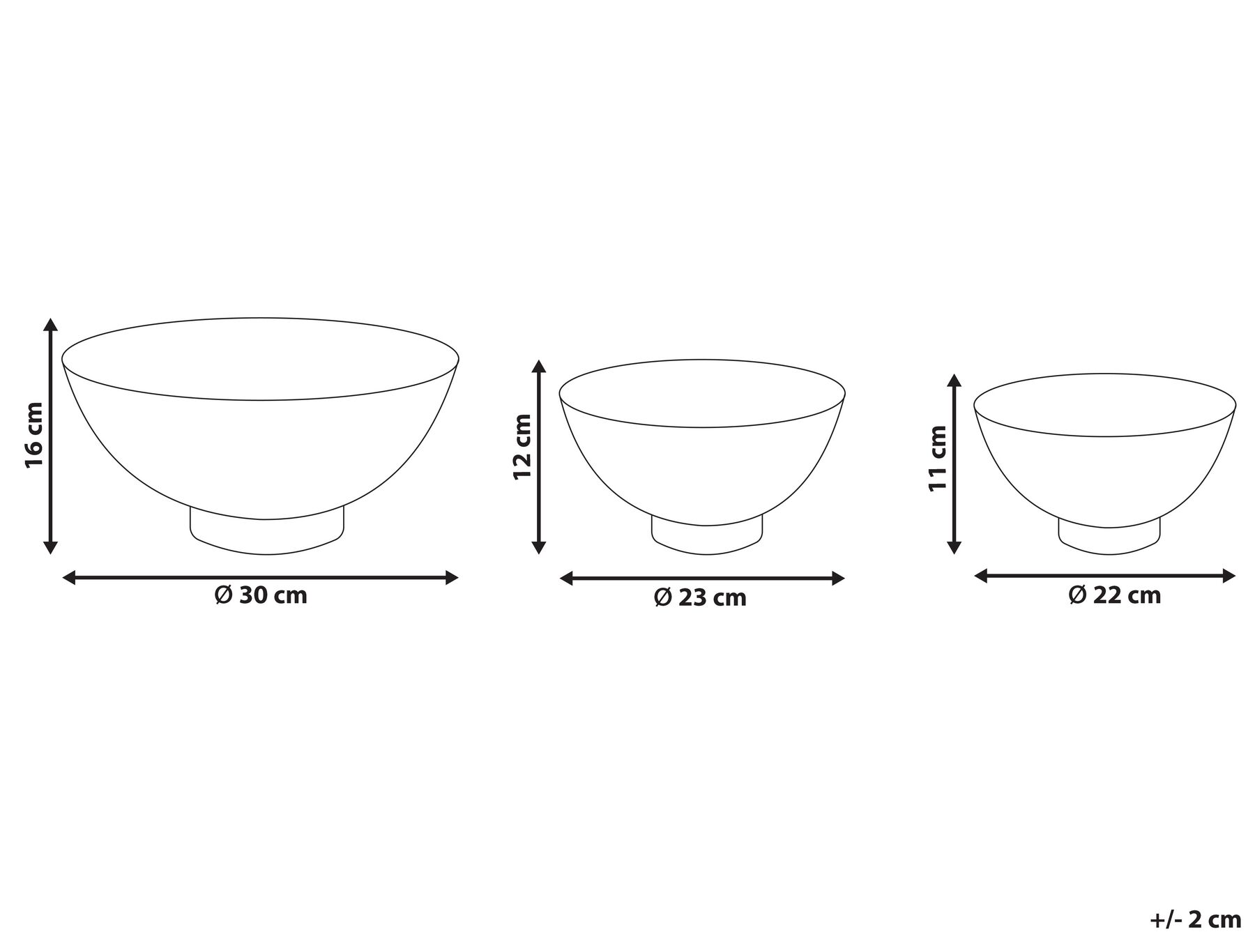 Set of 3 Bowls BARU Metal Gold_849340