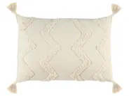 Set of 2 Decorative Cushions CERINTHE 40 x 60 cm Cotton Light Beige Chevron Pattern_835173