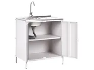 2 Piece Outdoor Kitchen Set with Sink VILAMA White Metal_974200