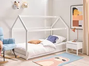 Kids Bed House Pine Wood TOSSE 90 x 200 cm (EU Single) White_864003