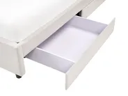 Bett mit Schubladen ohne Kopfteil PRADES Stoff Hellbeige 160 x 200 cm_996140