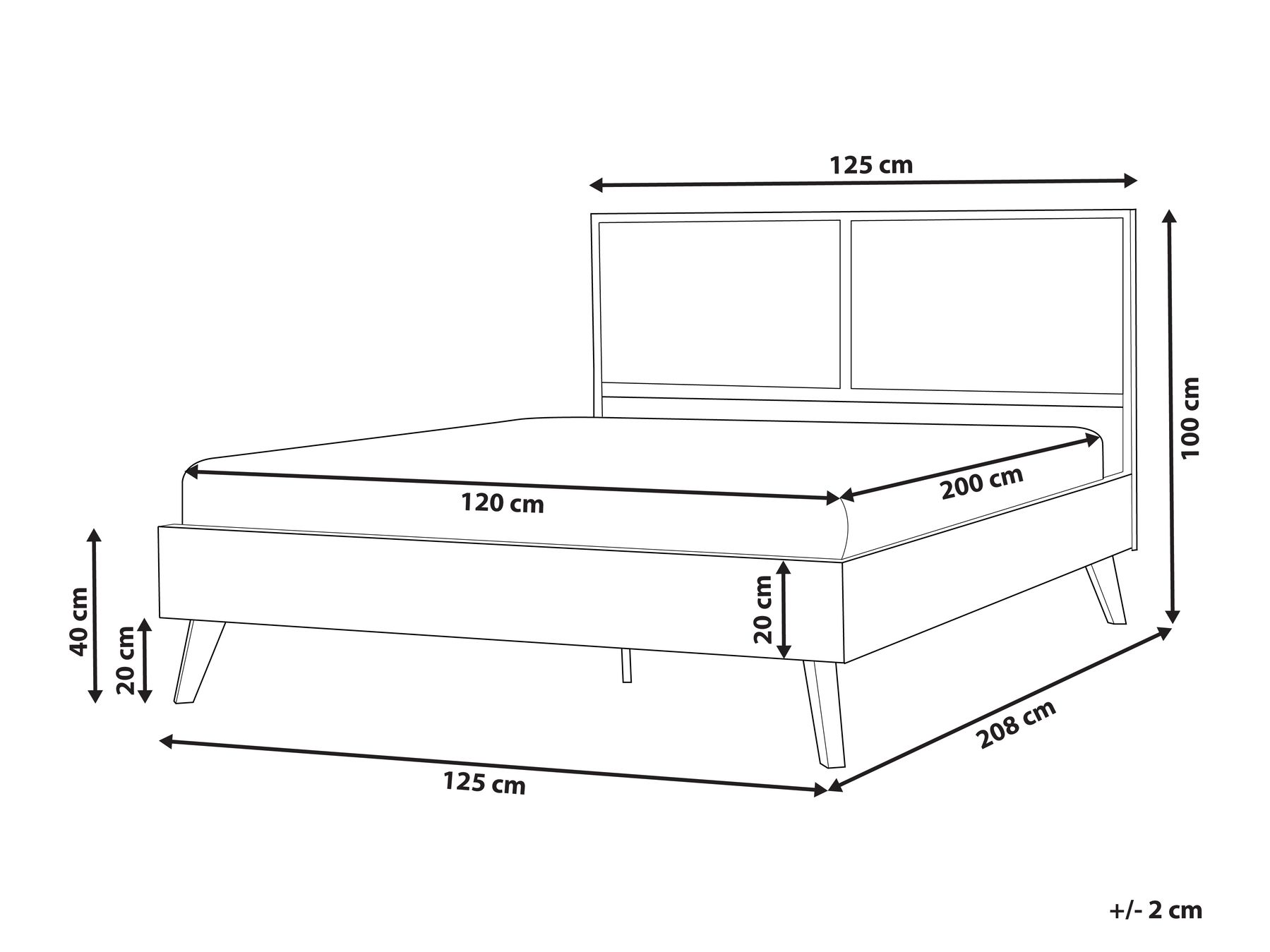 Postelja PE ratan MONPAZIER 120 x 200 cm Črna_1037770