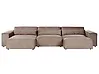 Modul Ecksofa 4-Sitzer HELLNAR mit Ottomane Stoff Hellbraun rechtsseitig