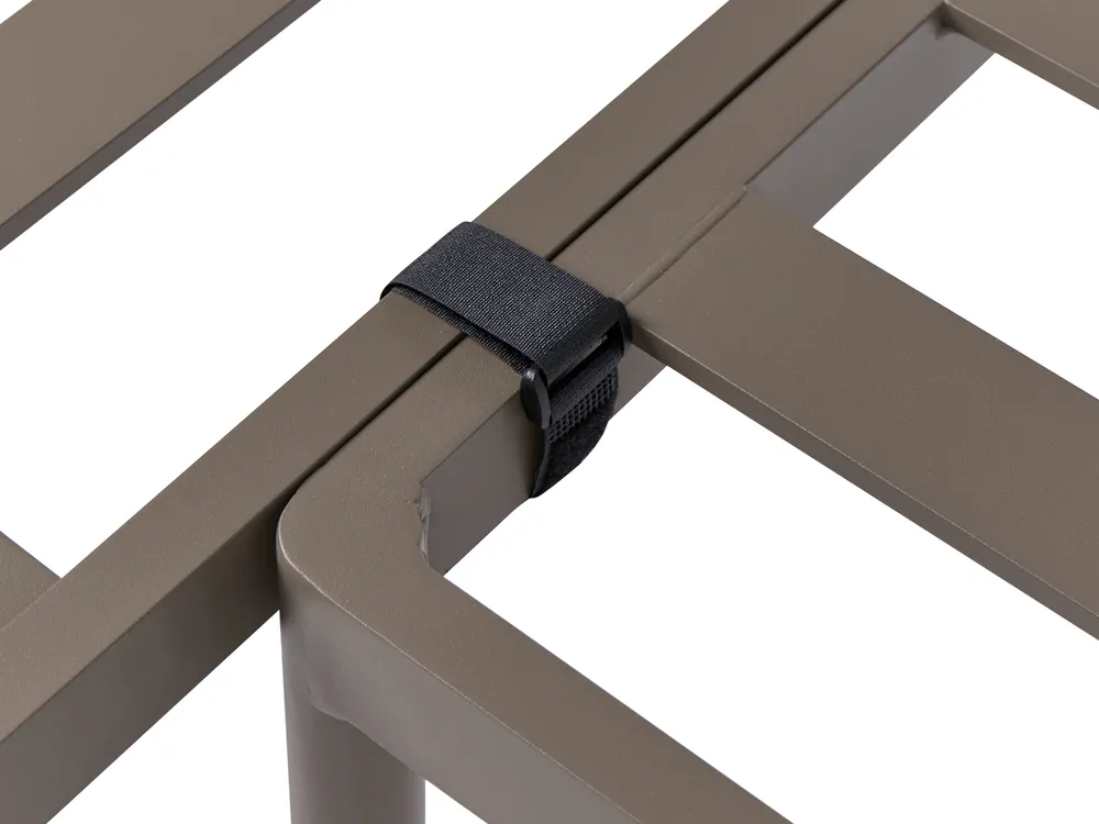 Garten Ecksofa mit Tisch 3-Sitzer LEFFE Metall Beige linksseitig_1045296