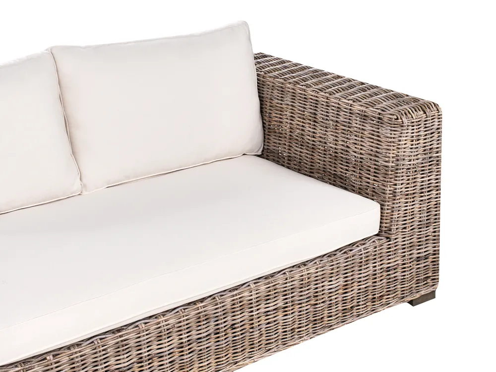 Garten Ecksofa 3-Sitzer VALLETRI Rattan Grau rechtsseitig_967858