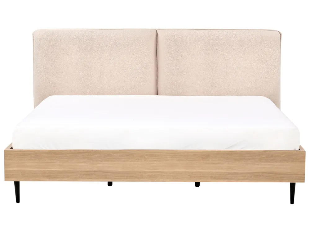 Bett mit Lattenrost Bouclé LIMANTON 180 x 200 cm Beige_971501