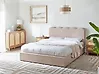 Bett mit Stauraum NANTERRE Bouclé Beige 160 x 200 cm