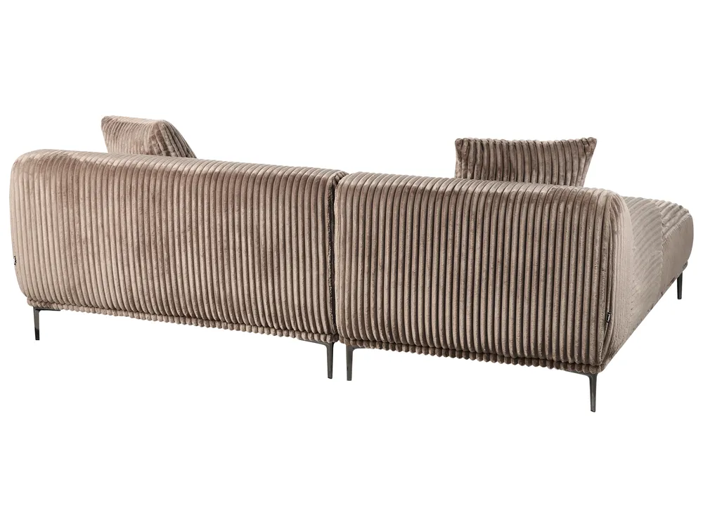 Ecksofa STENUM Cord Hellbraun rechtsseitig_972407