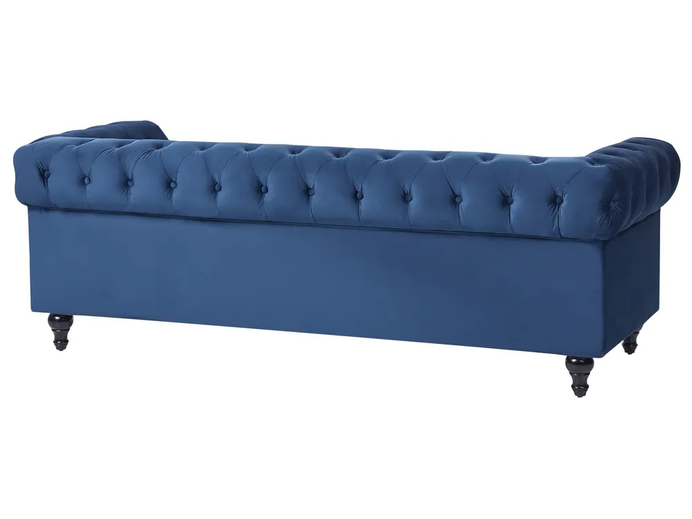 Sofa 3-Sitzer CHESTERFIELD Samtstoff Marineblau_1042043