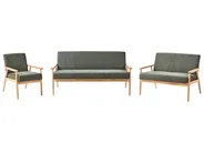 Sofa Set 6-Sitzer ESRUM Stoff Hellbraun / Grün_1015879