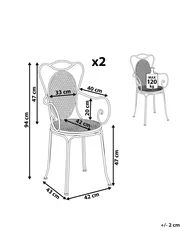 Gartenstuhl 2er Set CILENTO Metall Grau_763393