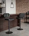 Set mit 2 Barhockern TILTON drehbar Kunstwildleder Schwarz
