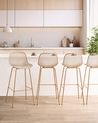 Set mit 4 Barstühlen KLEVE Beige
