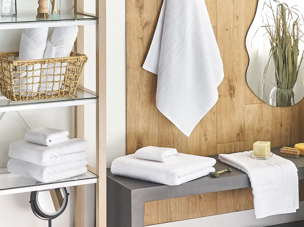 Set of 9 Towels MITIARO Terry Cotton White_1184983