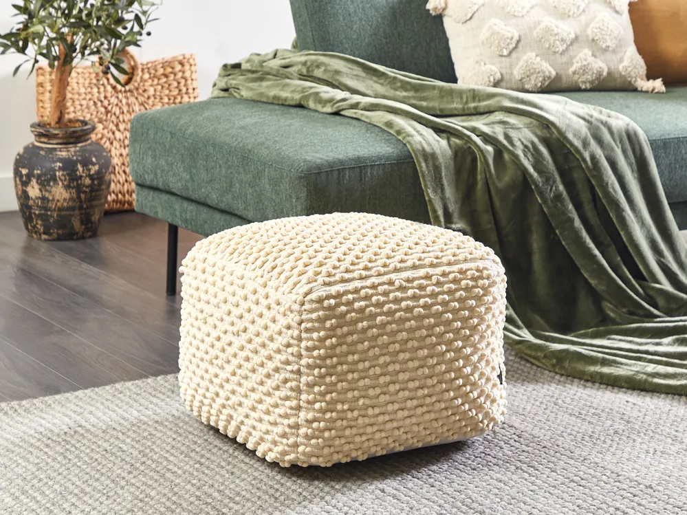 Pouf KINGRI Baumwolle Hellbeige