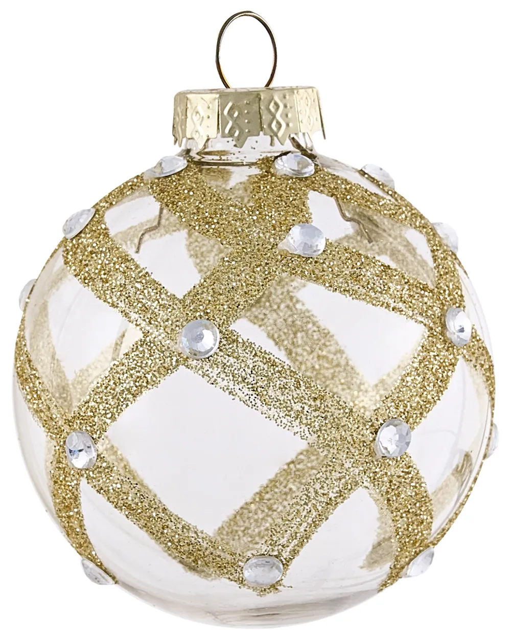 Weihnachtskugel 70er Set FLICKER Glas Gold_1028352