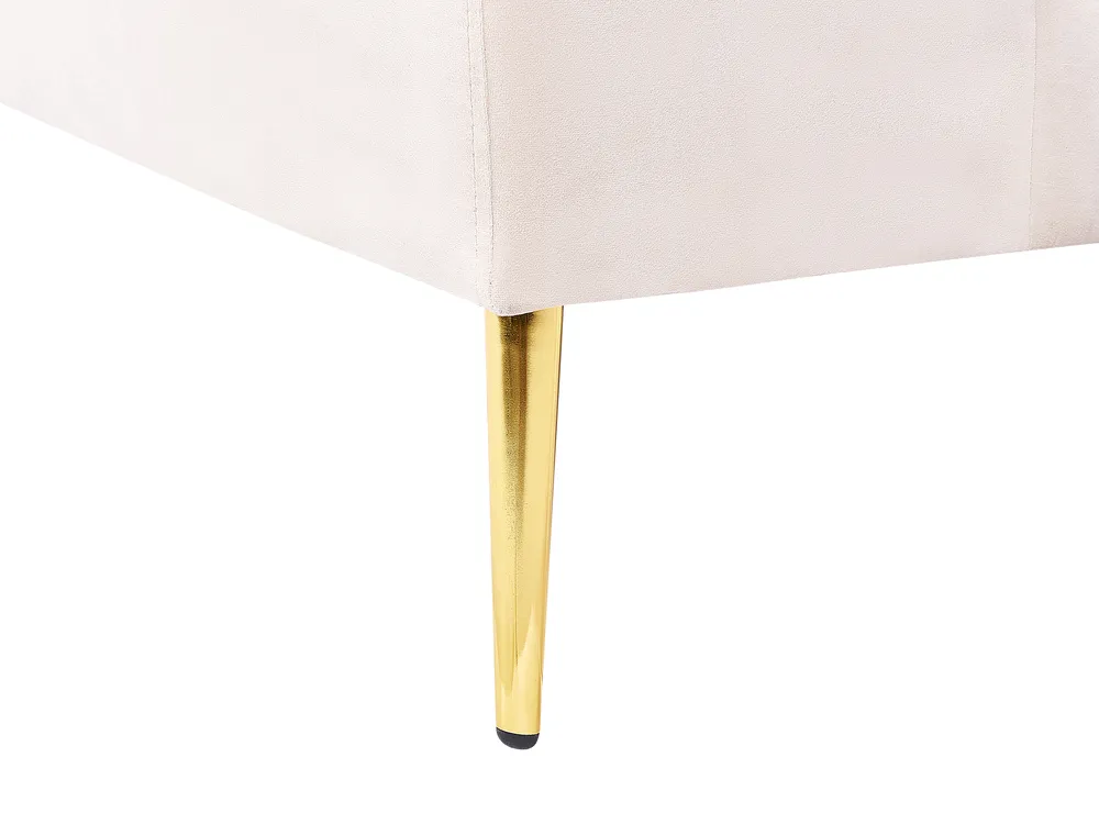 Halbrundes Sofa 4-Sitzer MOSS Samtstoff Hellbeige_851379