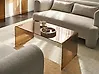 Couchtisch KENDALL Sicherheitsglas Braun