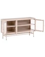 Sideboard mit Glastüren DEVON 115 cm Metall Beige_1113119
