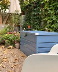 Aufbewahrungsbox CEBROSA 132 cm 62 cm Metall Blau_1177417