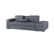 Schlafsofa 3-Sitzer FALSTER mit Stauraum Stoff Dunkelgrau_751413