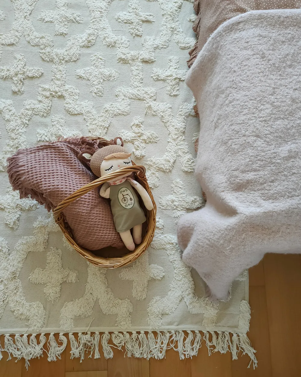 Rug ITANAGAR Beige 80 x 150 cm Cotton_983291
