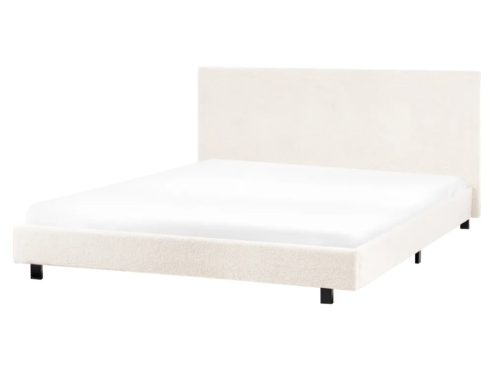 Wasserbett Bouclé ALBI 160 x 200 cm Cremeweiß_981946