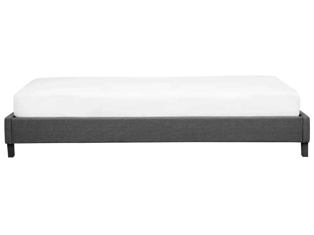 Bett ohne Kopfteil Stoff ROANNE 90 x 200 cm Grau_771539
