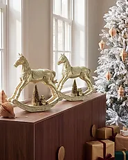 Set of 2 Christmas Decorations LED YPPARI 30 cm Gold_1177325