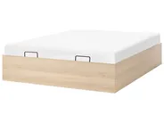 Ottoman Bed without Headboard ETEL Light Brown 160 x 200 cm (EU King Size)_1047570