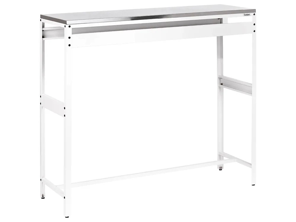 Outdoor-Bartisch MAENZA 120 cm 40 cm Metall Weiß