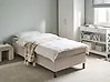 Boxspringbett ohne Kopfteil Stoff COUNTESS 90 x 200 cm Beige