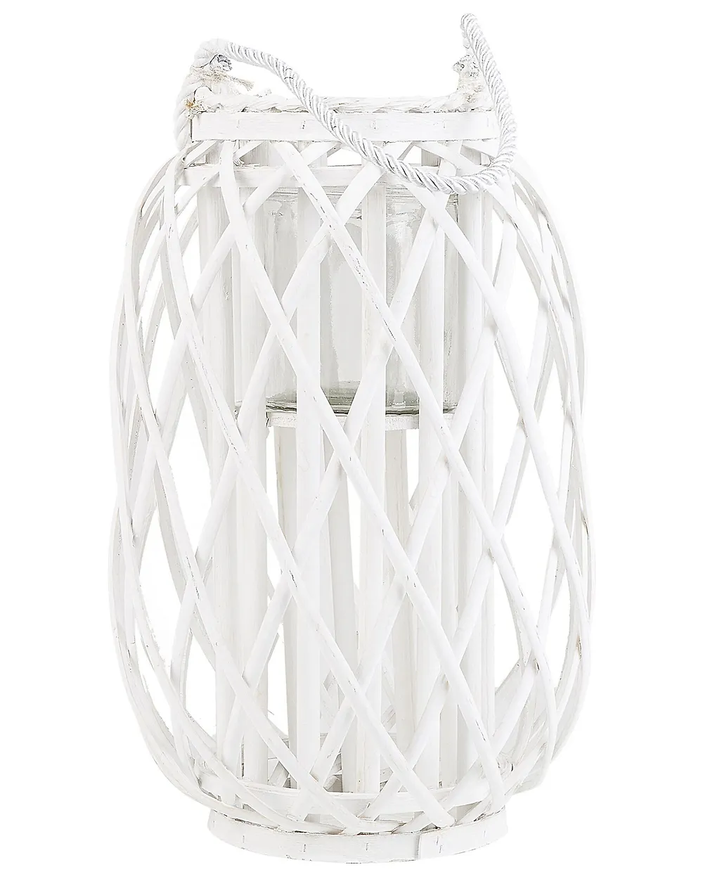 Lantern MAURITIUS 40 cm Willow Wood White_734188