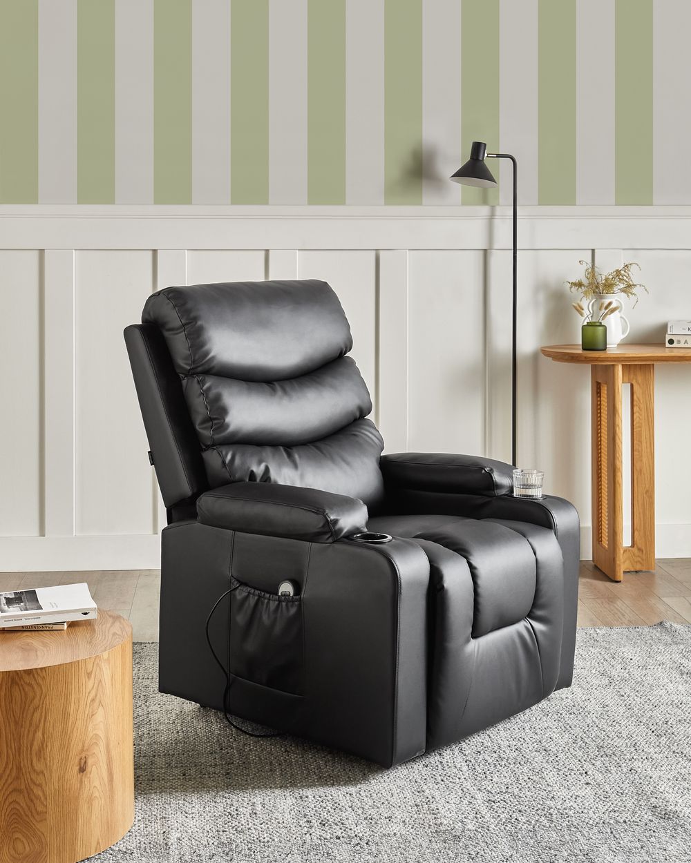 Elektrische relaxfauteuil ETER Kunstleer Zwart