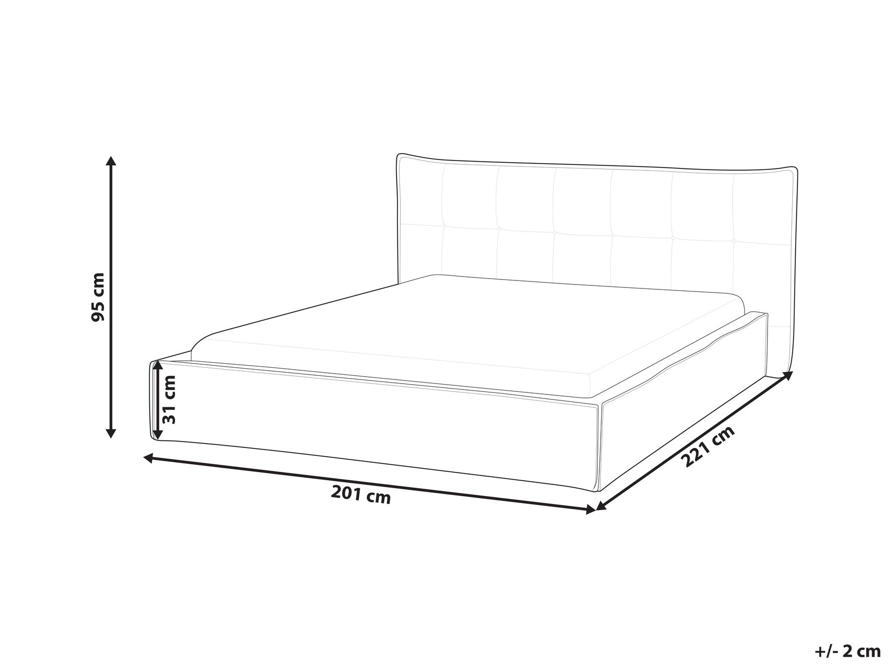 Wasserbett Kunstleinen LESTRE 160 x 200 cm Taupe_962725
