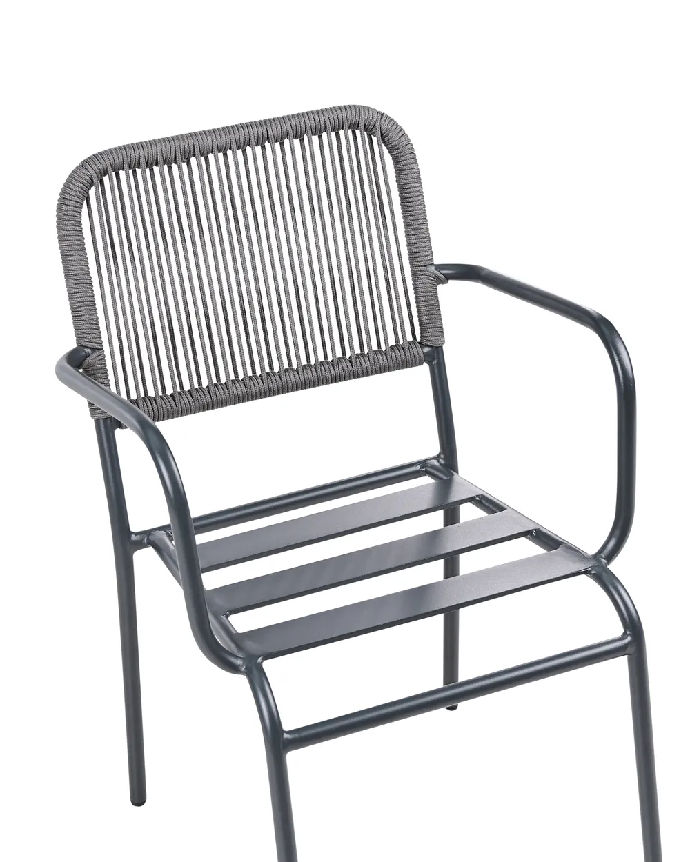 Set mit 4 Stühlen und Sitzkissen TACENO Metall Grau_1007828