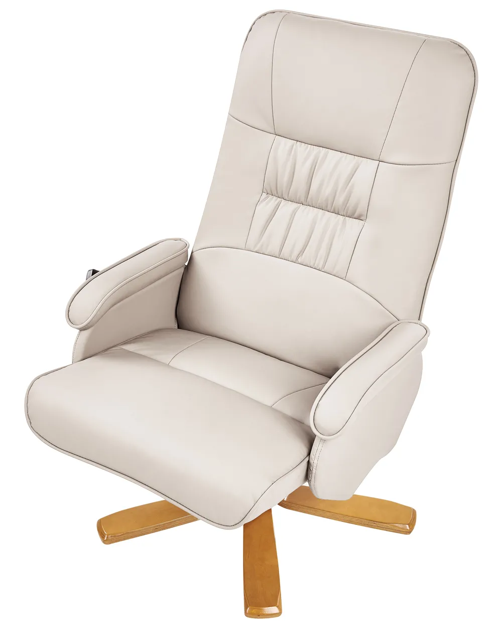 Massage Chair RELAXPRO with Footstool Faux Leather Light Beige_1014380
