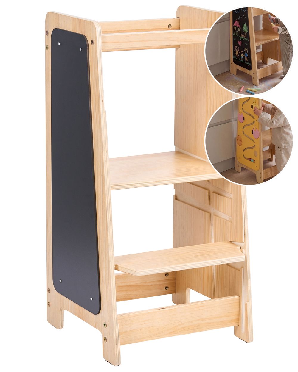 Kitchen Helper KLORI Pine Wood Light Brown