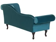 Rechtsseitige Chaiselongue LATTES Samtstoff Blaugrün_738663