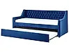 Ausziehbett Samtstoff MONTARGIS 90 x 200 cm Marineblau