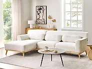 Ecksofa SIMOS Bouclé Weiß rechtsseitig_1178896