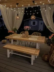 Garden Dining Set 6 Seater SCANIA Acacia Wood White_813421