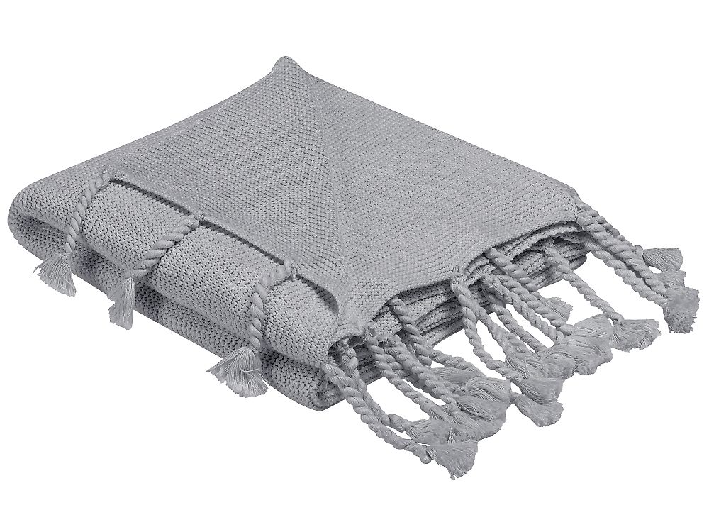 Blanket NAZILLI Cotton 125 x 150 cm Light Grey