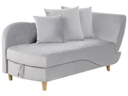 Rechtsseitige Chaiselongue MERI mit Stauraum Samtstoff Hellgrau_903518