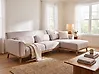 Ecksofa SIMOS Stoff Hellgrau linksseitig