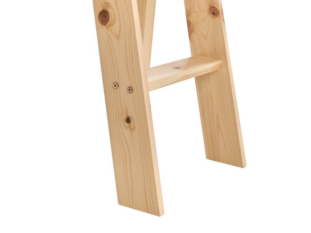 Mid Sleeper Bed Pine Wood STAPLE 90 x 200 cm (EU Single) with Slide Light Brown_987744
