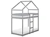 Hochbett Haus Kiefernholz LABATUT 90 x 200 cm Grau