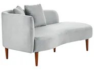 Left-Hand Chaise Longue CHAUMONT Velvet Light Grey_880876