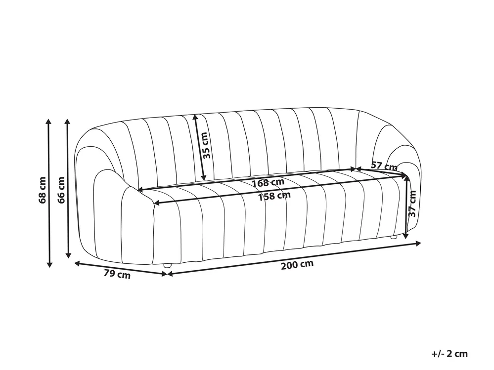 Sofa 3-Sitzer MALUNG Samtstoff Beige_966959