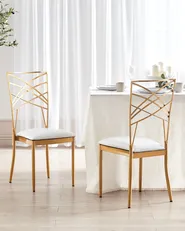Set of 2 Dining Chairs GIRARD Metal Gold_913458
